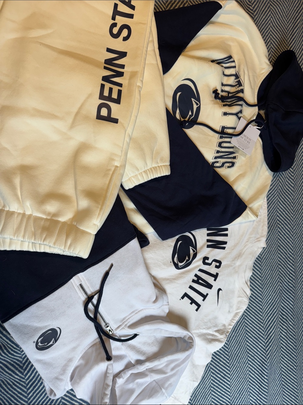 Penn State Navy & White Logo Hoodies and Tee